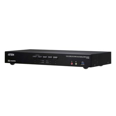Aten CS1844 CS1844 KVMP-Switch 4-fach, 4K HDMI, Dual Display, USB 3.0, Audio