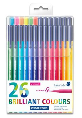 Staedtler® 323 TB26 Fasermaler triplus® color 323 - ca. 1,0 mm, Etui, 20 + 6