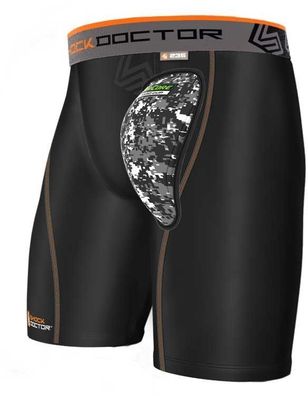 Shock Doctor AirCore Compression Short mit Schrittschutz Schwarz