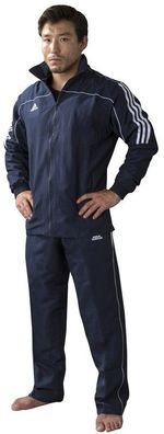 adidas Team Track Trainingshosen Blau/Weiß