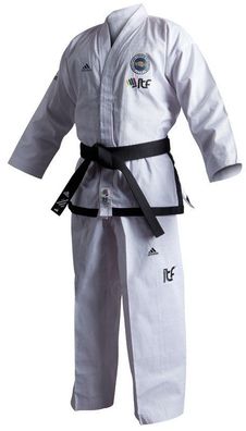 adidas Dobok ITF schwarzer Gürtel Champion