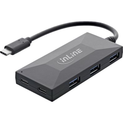 InLine® 35399 USB 3.2 Gen 1 OTG HUB, USB Typ C zu 7 Port Typ A, , schwarz, ohne