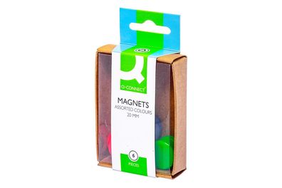 Q-Connect® KF02040 Haftmagnete - Ø 20 mm, sortiert, 6 Stück