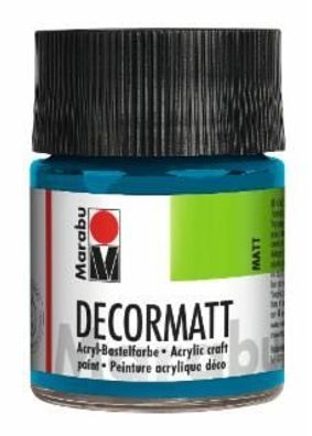 Marabu 1401 05 056 Decormatt Acryl, Cyan 056, 50 ml