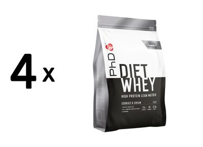 4 x PhD Diet Whey (2,2 lb) Cookies and Cream