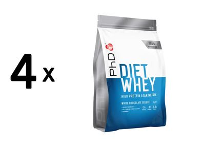 4 x PhD Diet Whey (2,2 lb) White Chocolate Deluxe