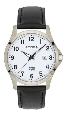 Adora Herren > Armbanduhr Ø 38mm Titangehäuse silbern > AB6343