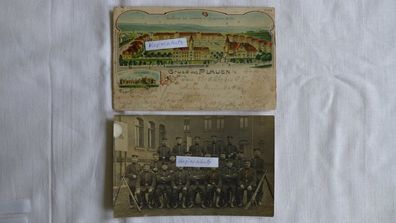 Gruss aus Plauen Kaserne, Foto AK 2. Ers. Bat. Regiment 134 Sachsen Feldpost