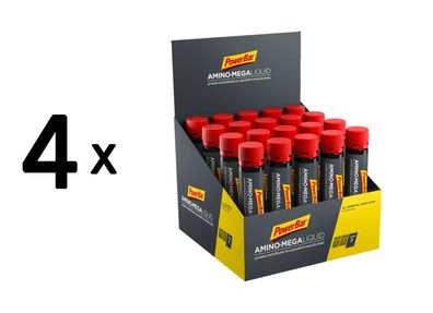 4 x Powerbar Amino Mega Liquid Ampoules (20x25ml) Unflavoured