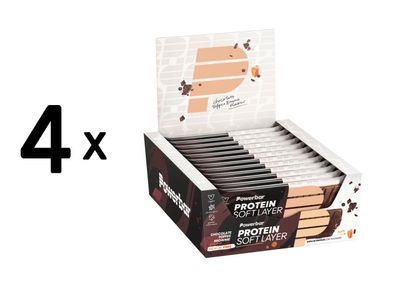 4 x Powerbar Protein Soft Layer Bar (12x40g) Chocolate Toffee Brownie