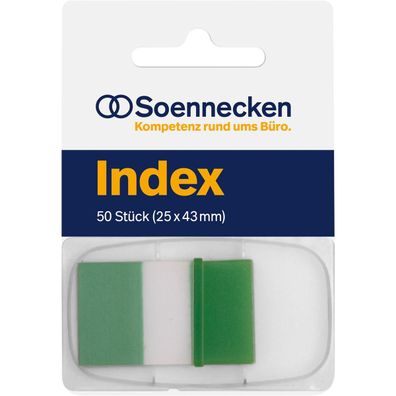 Soennecken Haftstreifen Index 5823 25x43mm 50Streifen Spender grün