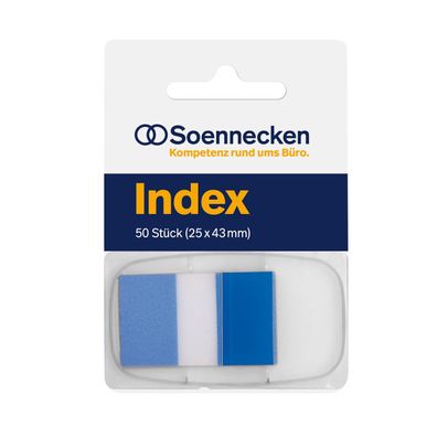 Soennecken Haftstreifen Index 5822 25x43mm 50Streifen Spender blau