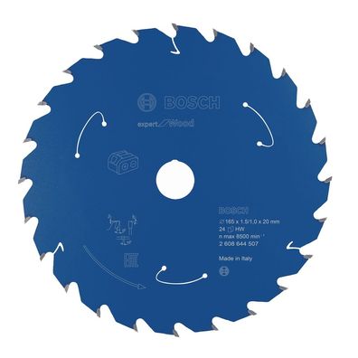 Bosch Kreissägeblatt Expert for Wood 165 x 1,5/1 x 20 mm 24 Zähne 2608644507