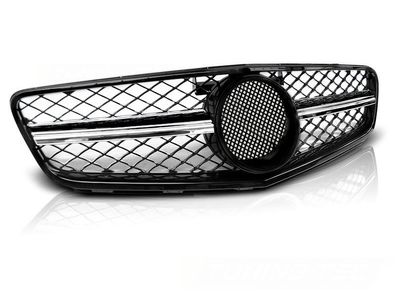 Grill Mercedes W204 07-14 C63 STYLE Schwarz Glänzend CHROM
