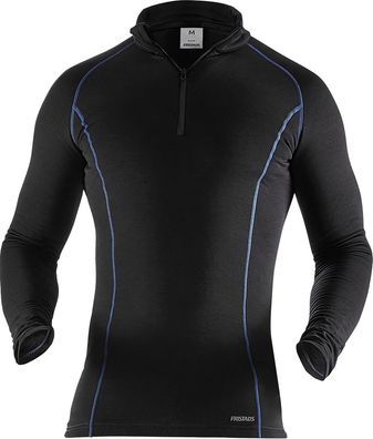 Fristads Longsleeve Polartec® Zipper-T-Shirt Langarm 7078 PT Schwarz