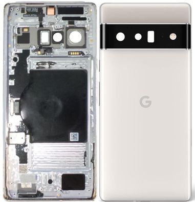 Original Google Pixel 6 Pro Gehäuse Akkudeckel Backcover Cloudy White Gut