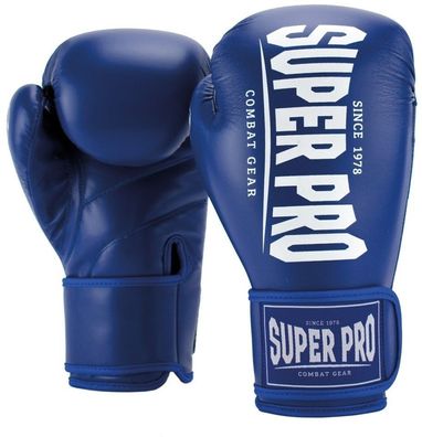 Super Pro Combat Gear Champ (Kick-)Boxhandschuhe Blau/Weiß