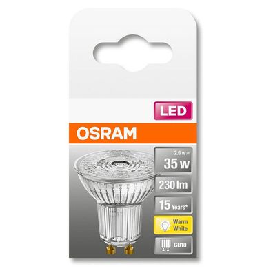 OSRAM 4058075233263 LED-Lampe LED STAR PAR16 35 GU10 2,6 W klar