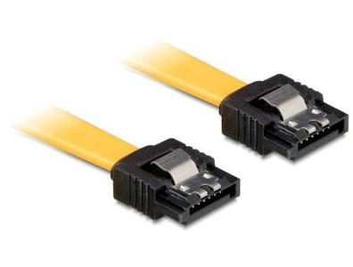 Delock 82805 SATA-Kabel Delock SATA III -> SATA St/St 0.30m gelb Clips