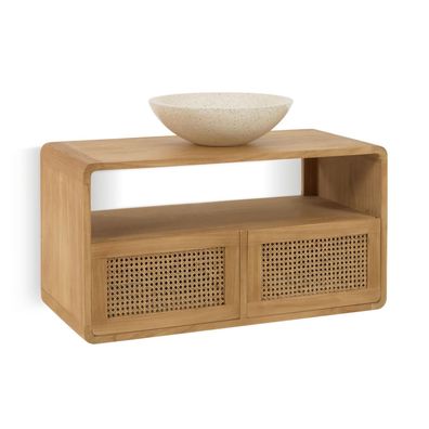 Badmöbel Sabiela 86 x 40 x 45 cm Teakholz Schrank Badezimmer Möbelstück Neu