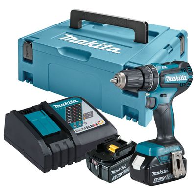 Makita DHP485RTJ Akku-Schlagbohrschrauber 18V/5,0 Ah mit 2 Akkus, Ladegerät im MAKPAC