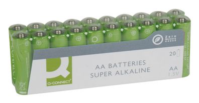 Q-Connect® KF10848 20er Super Alkaline Batterien - Mignon/LR6/AA/MN1500, 1,5 V