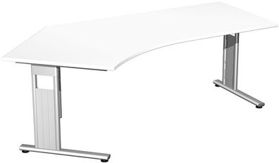 Gera Winkel-Schreibtisch Bürotisch C Fuß Flex 135° links 2166x1130x720mm ahorn