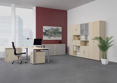 Gera PC-Schreibtisch Bürotisch 4 Fuß Flex Freiform rechts höhenverstellbar 1800x80