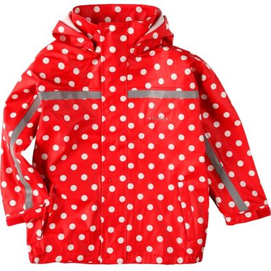 BMS Kinder Regenjacke Softskin Buddeljacke Rot mit Weißen Punkten