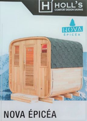 Gaia NOVA Barrel Außensauna 205 x 205 x 200 cm Fasssauna FICHTE