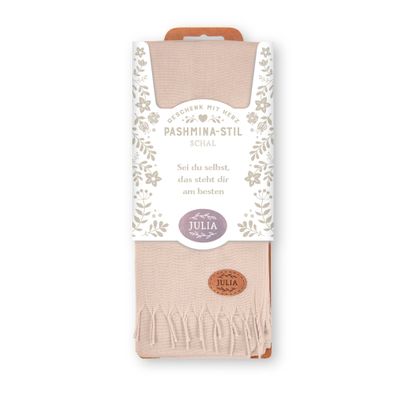 Tuch Schal Damen personalisiert m. Namen oder Monogramm in Pastelltönen 70x200cm/ Ju