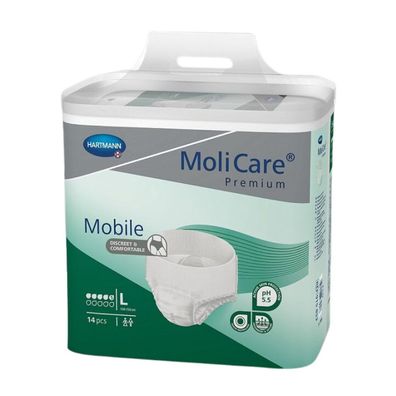 4x MoliCare Premium Mobile 5 Tropfen, L - 4052199275314 | Packung (14 Stück)