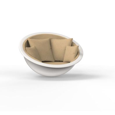 One To Sit Loungeinsel Sphere Polyester weiß RAL 9016 140x70 cm inkl. Kissen