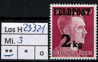 Los H23321: Deutsches Reich Feldpost Mi. 3 * *