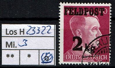 Los H23322: Deutsches Reich Feldpost Mi. 3, gest