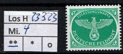 Los H23323: Deutsches Reich Feldpost Mi. 4 *