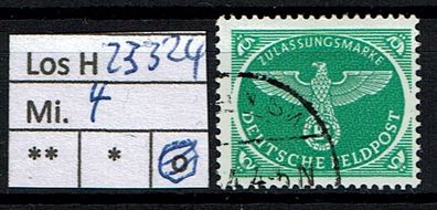 Los H23324: Deutsches Reich Feldpost Mi. 4, gest