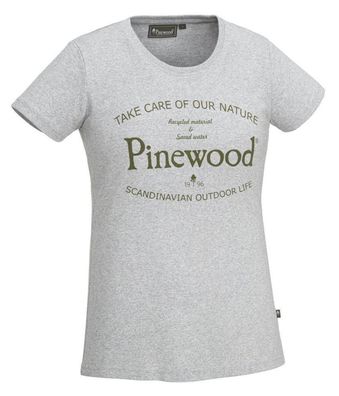 Pinewood 3569 Save Water Damen T-Shirt L. Grau Melange (454) - Größe: XL