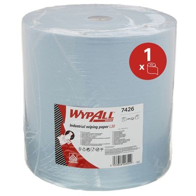 Wypall® 7426 Wischtuch Rolle L30, Jumborolle, extrabreit - 3-lagig, blau, 670 Tücher