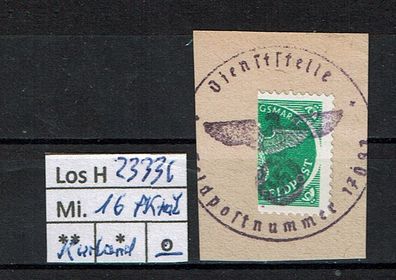 Los H23336: Dt. Reich Feldpost Mi. 16, gest. Fälschung als Lückenfüller