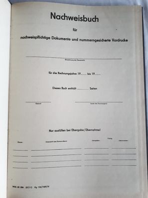 DDR NVA Nachweisbuch für nachweispflichtige Dokumente und