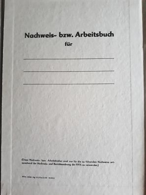 DDR NVA Nachweis- bzw. Arbeitsbuch