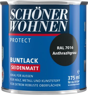 375ml Schöner Wohnen Protect Buntlack seidenmatt RAL 7016 Anthrazitgrau