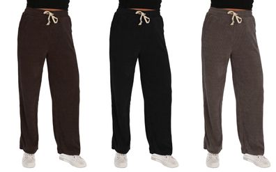 Damen Freizeithose Pantalons Weitem Bein Hose Stoffhose Jogger Baumwolle