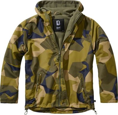 Brandit Herren Jacke Frontzip Windbreaker Swedish Camo