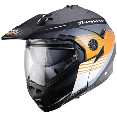 Caberg Motorrad Klapphelm Tourmax Titan Matt Gun/Orange-Weiß