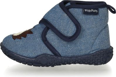 Playshoes Kinder Schuh Hausschuh Igel Jeansblau