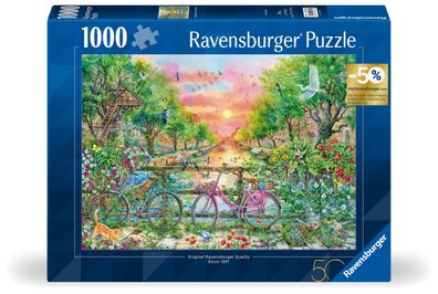 Ravensburger 12001089 Verträumte Fahrräder in Amsterdam 1000 Teile Puzzle