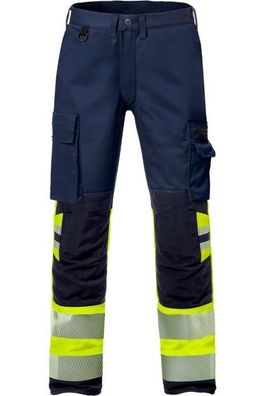 Fristads High Vis Stretch-Hose Damen Kl. 1 2708 PLU Warnschutz-Gelb/Marine