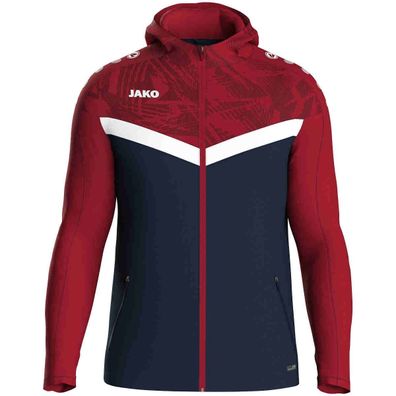 JAKO Kapuzenjacke Iconic marine/chili rot